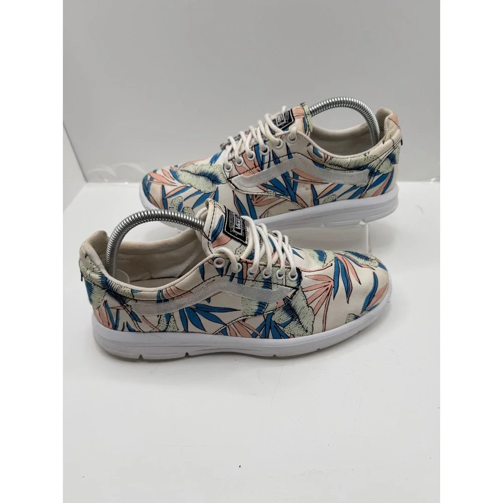 Vans Floral Tropical Low Top Sneakers Women's Size 10 Canvas Lace Up Shoes